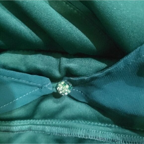 Ever-Pretty Women's Chiffon V Neck Cap Sleeve Backless Gown in Deep Green - Picture 3 of 8